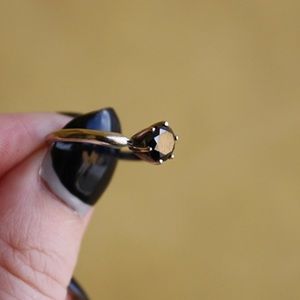 Black Diamond 14k White Gold Ring, 1 Carat